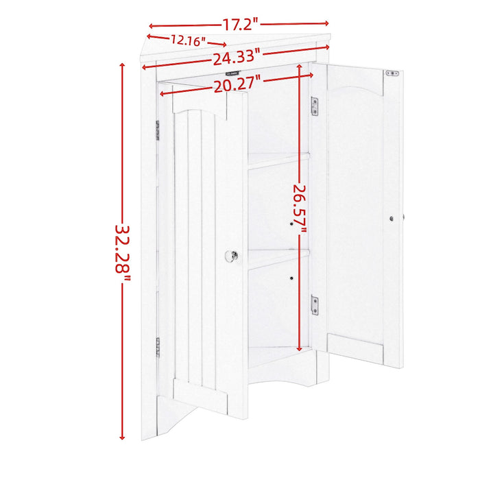 sideboard cabinet,corner cabinet,Bathroom Floor Corner Cabinet with Doors and Shelves, Kitchen, Living Room,Free Standing Storage Cabinet for Bathroom