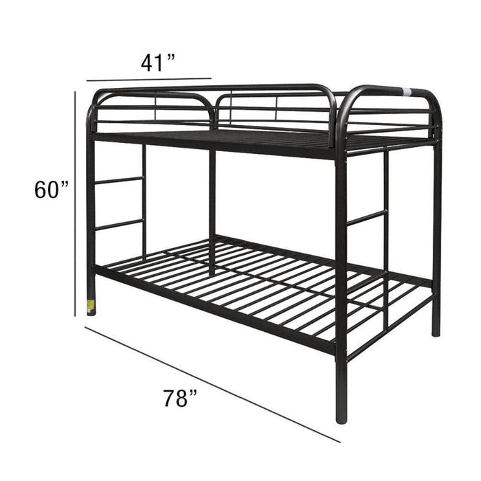 ACME Thomas Twin over Twin Metal Bunk Bed - black