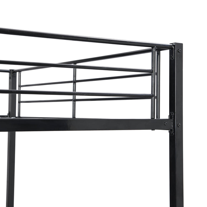 Twin over Twin Metal Bunk Bed - Black