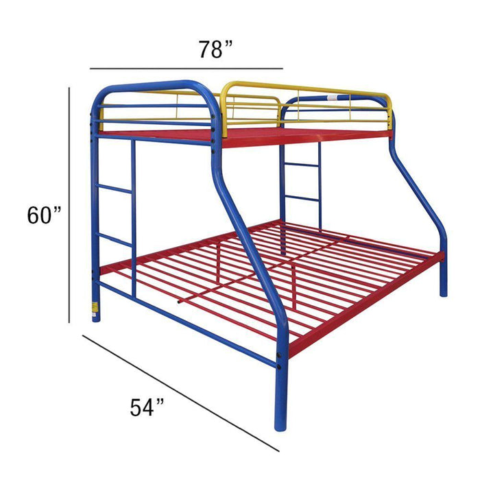 ACME Tritan Twin over Full Metal Bunk Bed - Rainbow