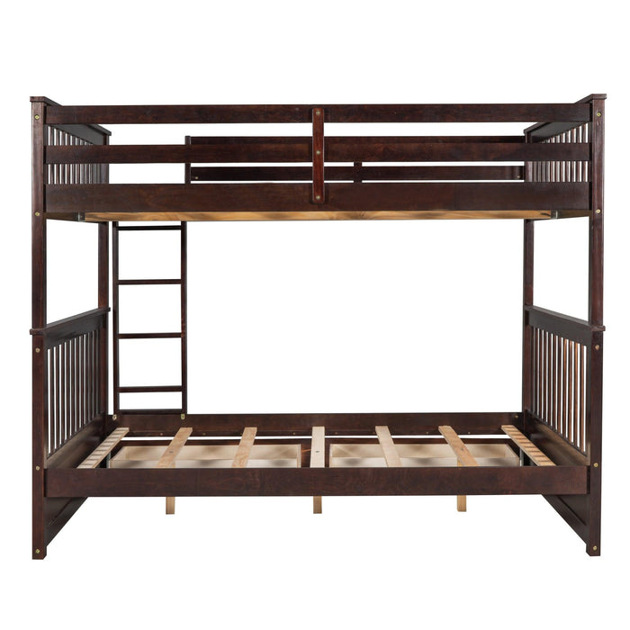 Full over Full Bunk Bed with Ladders and TwoStorage Drawers - Espresso