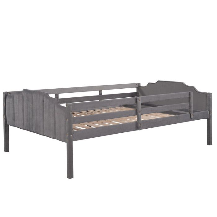 Full over Twin and Twin Bunk Bed with Drawers and Guardrails - Gray