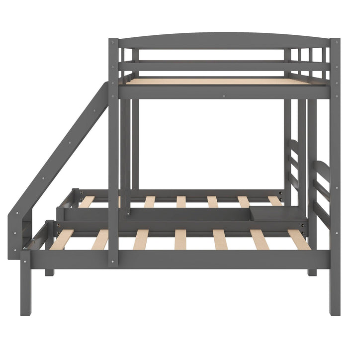 Full over Twin and Twin Bunk Bed - Gray