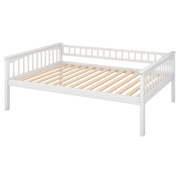 Full over Full Convertible Bunk Bed with Drawers and Head and Footboard - White