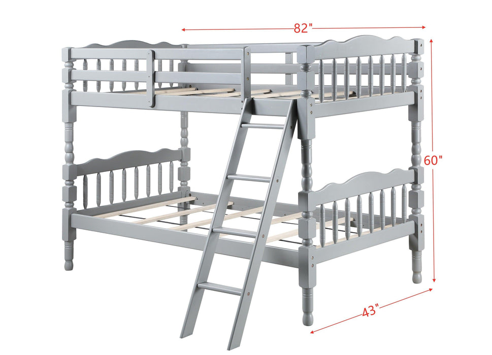 ACME Homestead Twin over Twin Bunk Bed with Ladder - Gray