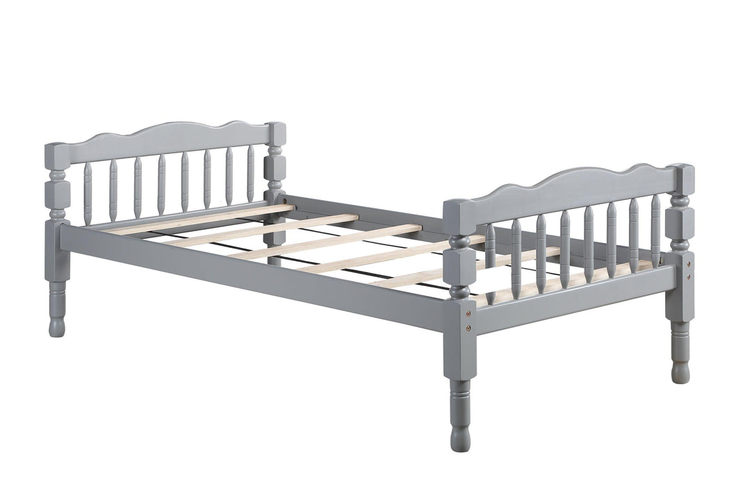 ACME Homestead Twin over Twin Bunk Bed with Ladder - Gray