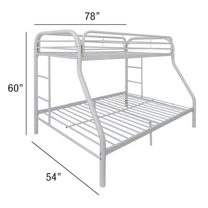 ACME Tritan Twin over Full Metal Bunk Bed - White