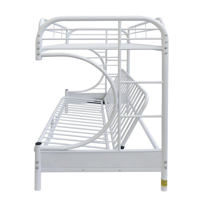 ACME Eclipse Twin over Full Futon Metal Bunk Bed - White