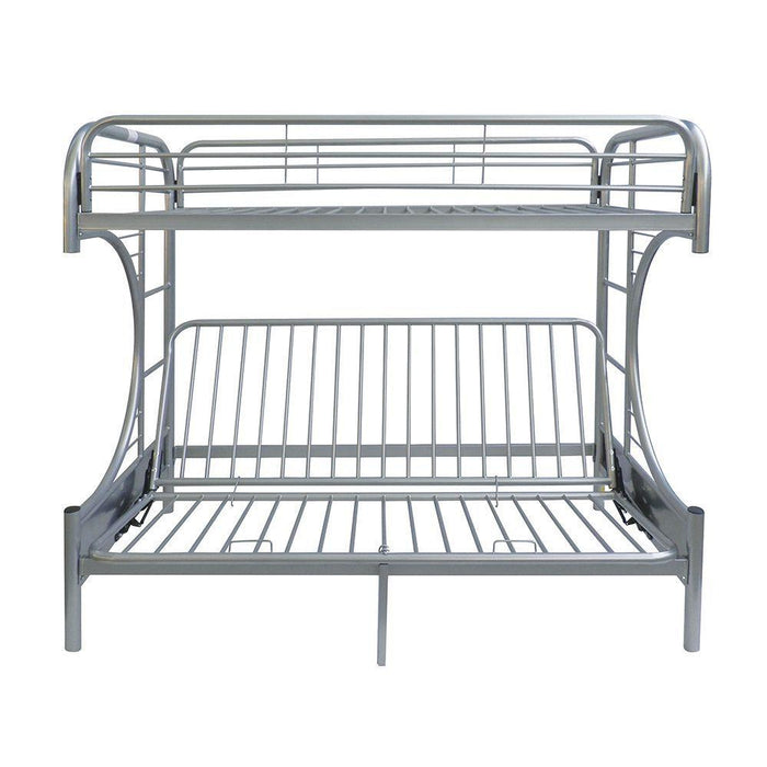 ACME Eclipse Twin over Full Futon Metal Bunk Bed - Silver