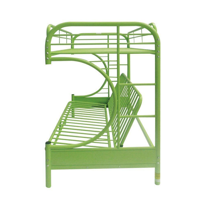 ACME Eclipse Twin over Full Futon Metal Bunk Bed - Green