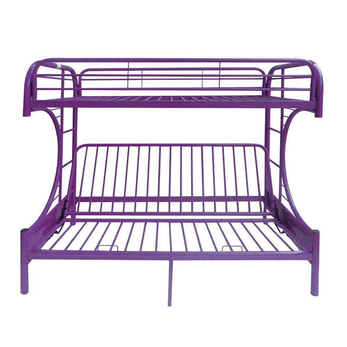 ACME Eclipse Twin over Full Futon Metal Bunk Bed - Purple