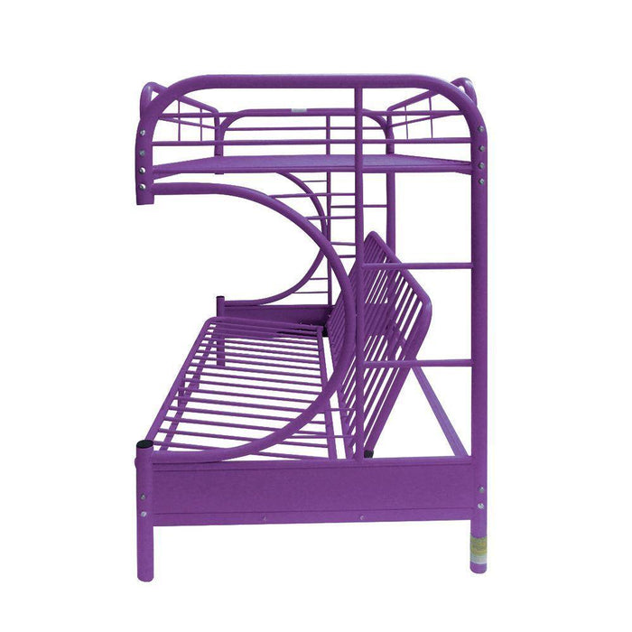 ACME Eclipse Twin over Full Futon Metal Bunk Bed - Purple