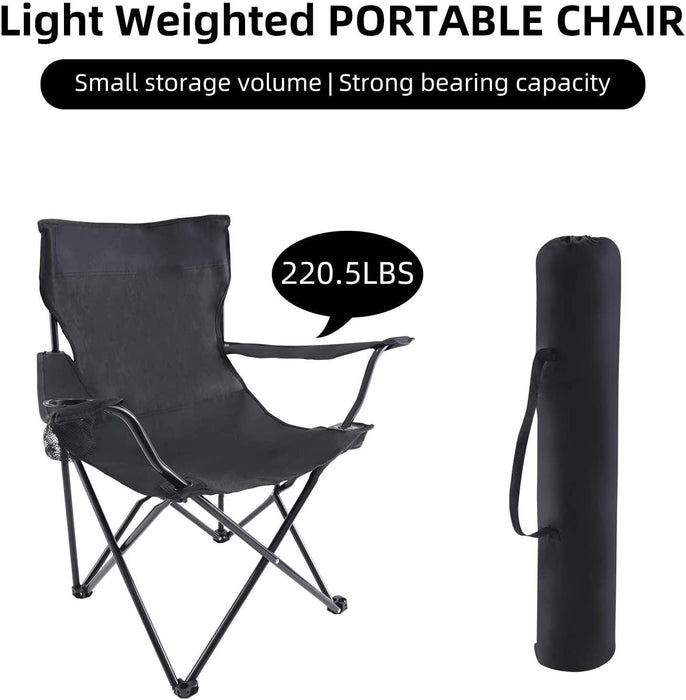 Portable Folding Large Black Camping Chair