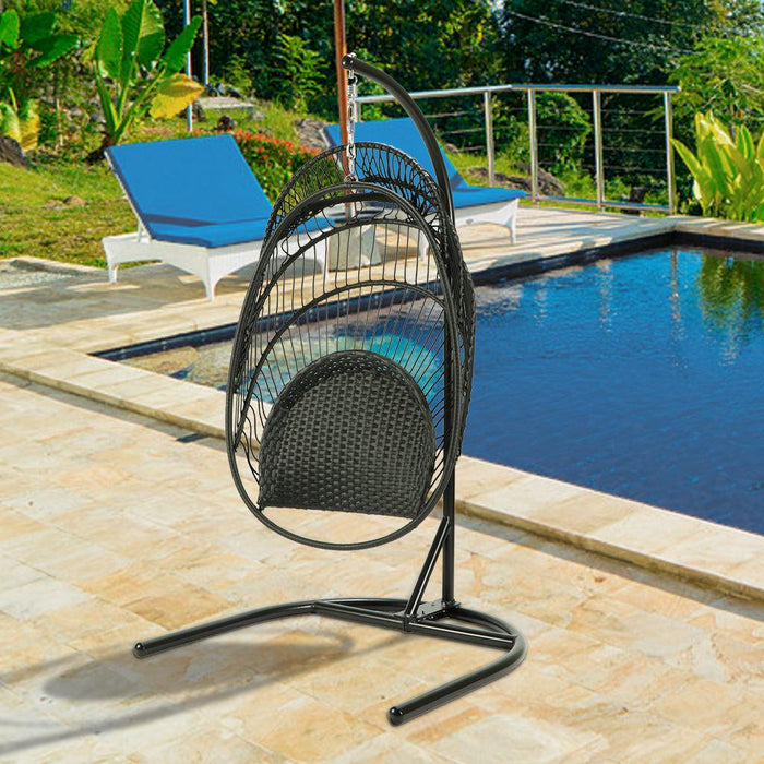 Egg Shaped Swing Chair with Gray Cushion