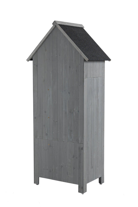 OutdoorStorage Cabinet Tool Shed Wooden Garden Shed  Gray