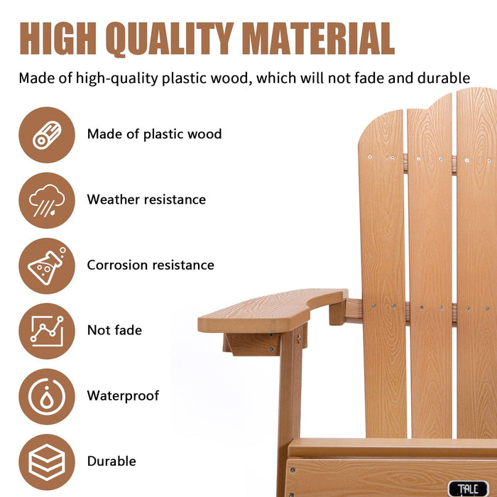 All-Weather and Fade-Resistant Adirondack Chair with Cup Holder Plastic