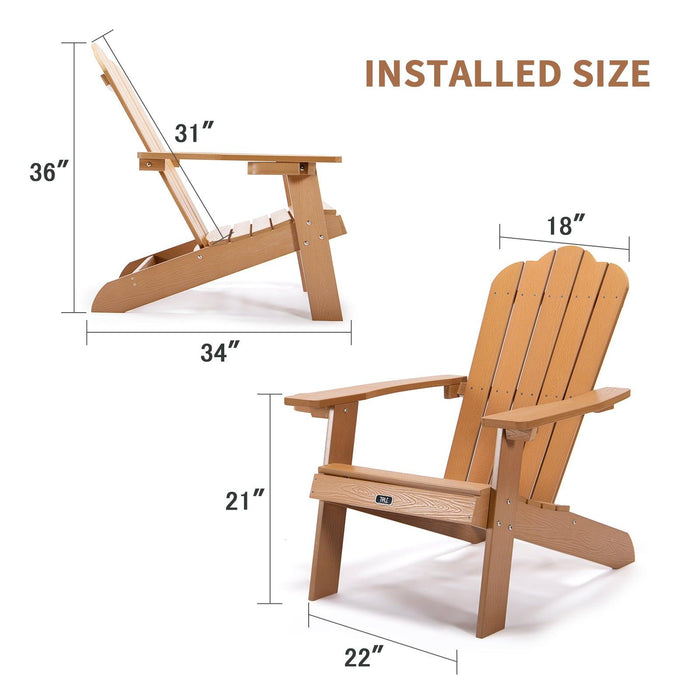 All-Weather and Fade-Resistant Adirondack Chair with Cup Holder Plastic