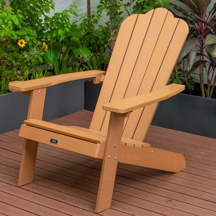 All-Weather and Fade-Resistant Adirondack Chair with Cup Holder Plastic