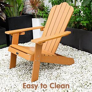 All-Weather and Fade-Resistant Adirondack Chair with Cup Holder Plastic