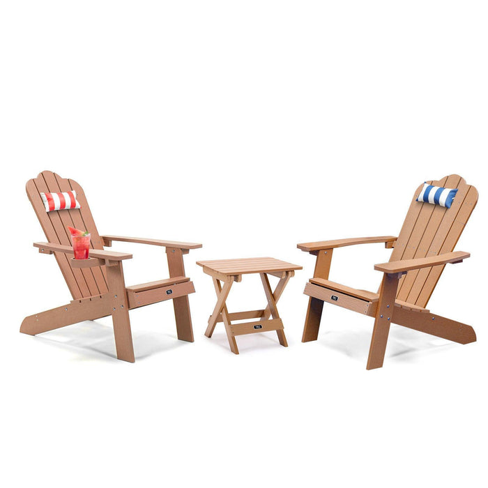 All-Weather and Fade-Resistant Adirondack Chair with Cup Holder Plastic