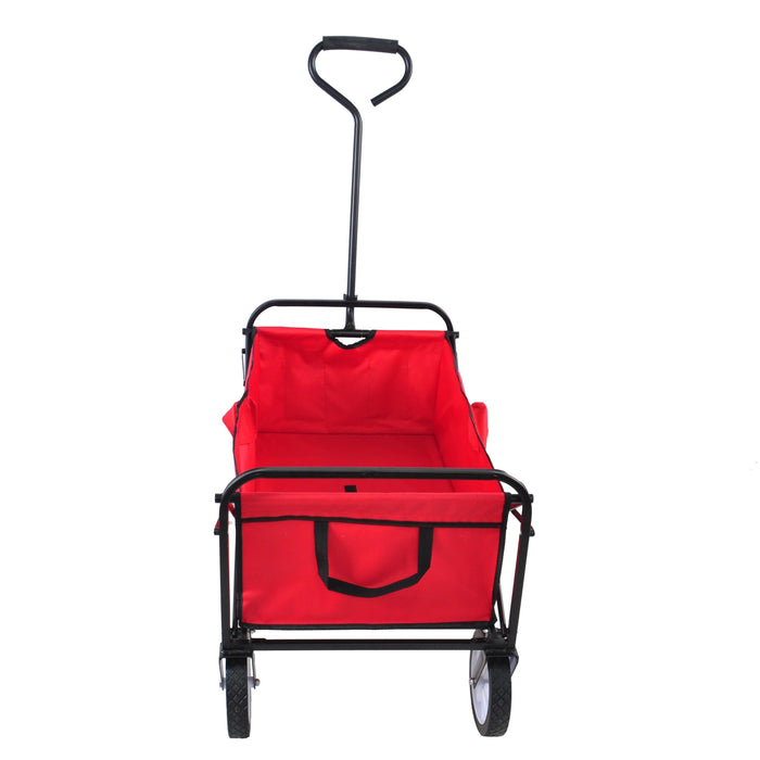 Red Folding Utility Wagon Shopping Beach Cart