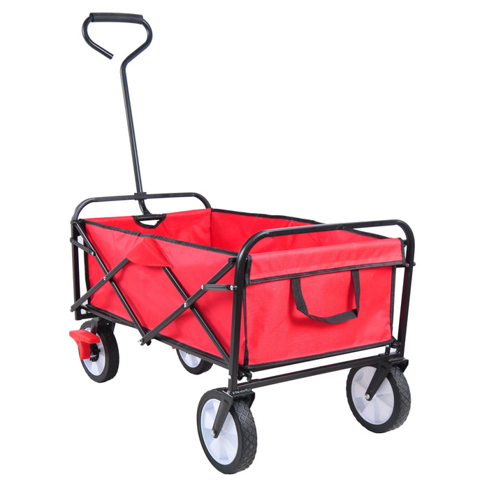 Red Folding Utility Wagon Shopping Beach Cart