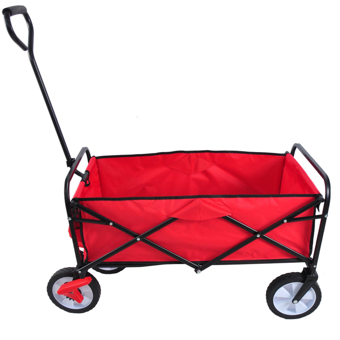 Red Folding Utility Wagon Shopping Beach Cart