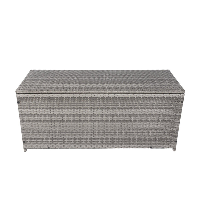 Outdoor 113 Gallon Gray Rattan WickerStorage Wicker Lid