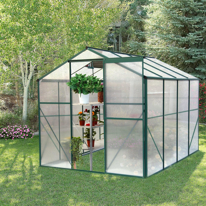 6ft x 8ft Aluminum Alloy Frame Outdoor Greenhouse