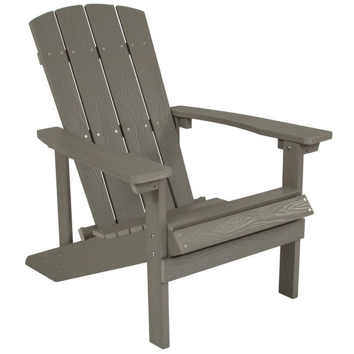 Charlestown All-Weather Poly Resin Wood Adirondack Chair in Gray