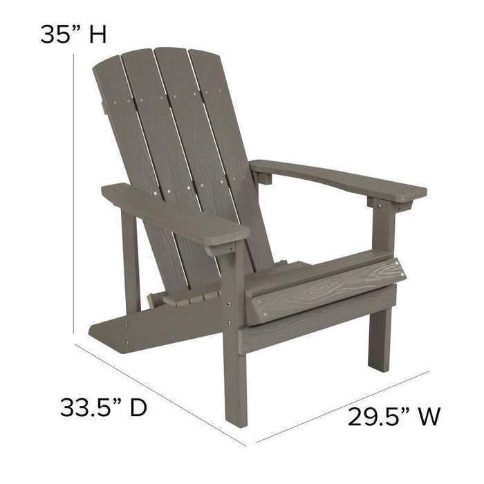 Charlestown All-Weather Poly Resin Wood Adirondack Chair in Gray