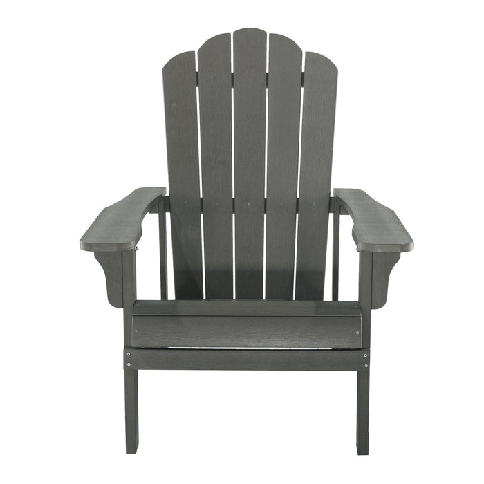 Outdoor Weather Resistant Plastic Wood Adirondack Chair - Gray