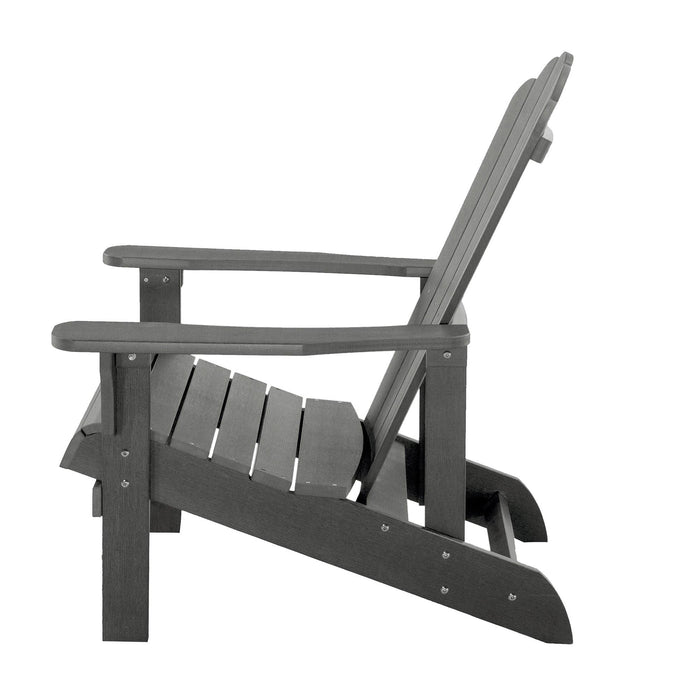 Outdoor Weather Resistant Plastic Wood Adirondack Chair - Gray