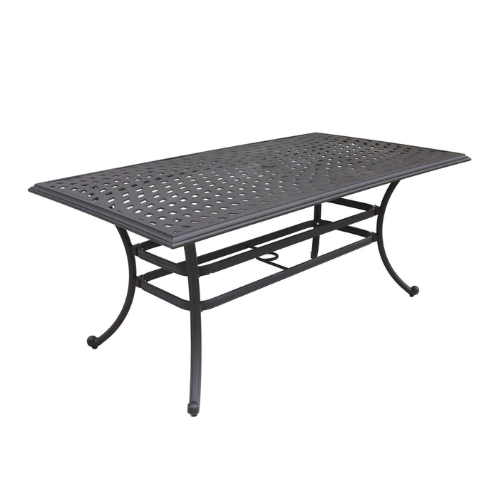 Aluminum Rectangle Dining Table - Espresso Brown