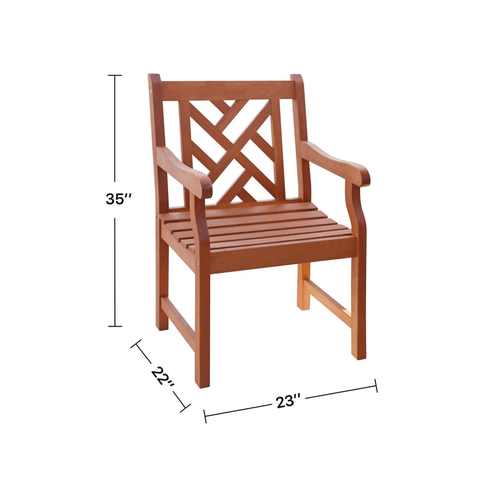 Malibu Outdoor Garden Eucalyptus Wood Armchair