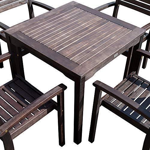 5 PCS Eucalyptus Dining Set - Espresso Finish