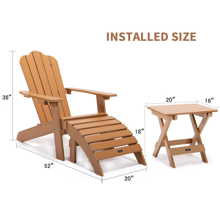 All-Weather and Fade-Resistant Adirondack Chair with Cup Holder Plastic