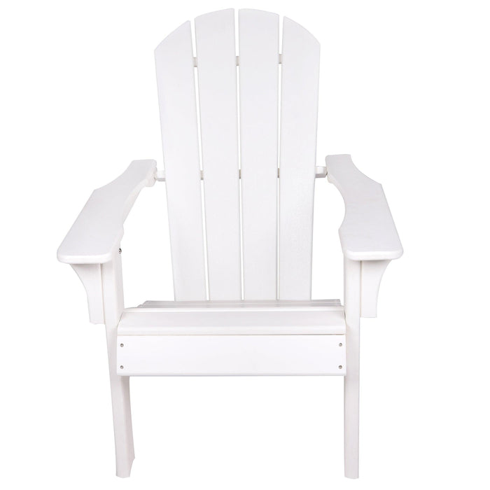 Outdoor Patio Sunlight Resistant HDPE Adirondack Chair - White