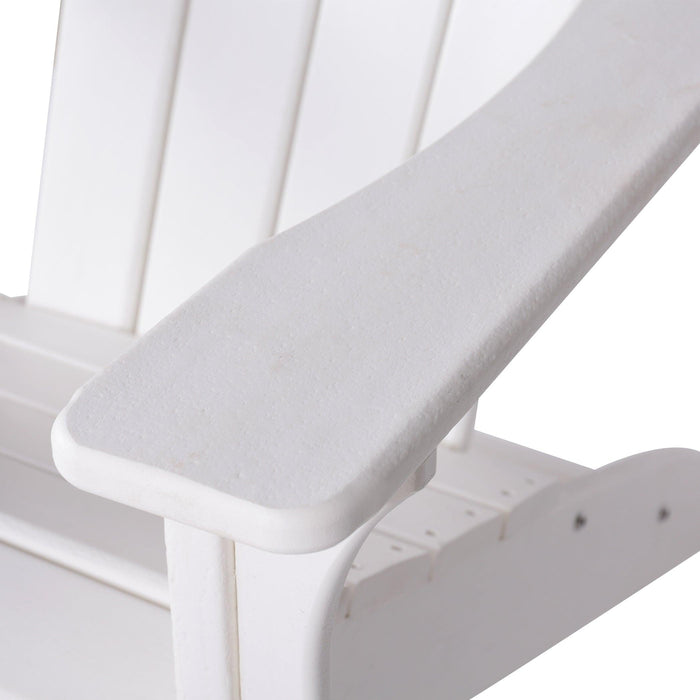 Outdoor Patio Sunlight Resistant HDPE Adirondack Chair - White