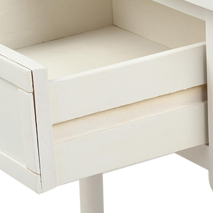 Daisy Series Console Table Traditional Design with Two Drawers and Bottom Shelf (Ivory White)