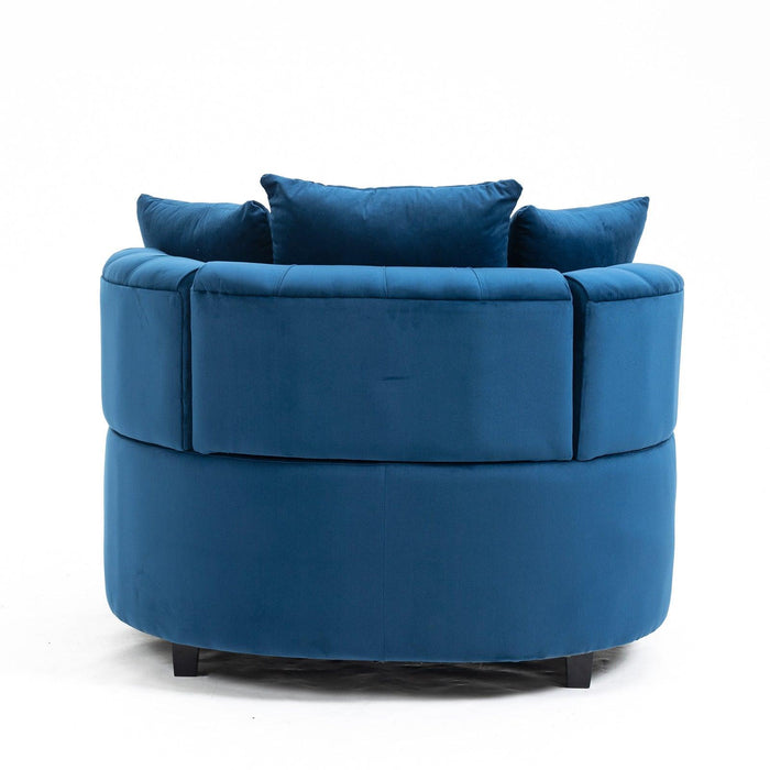 Furniture,Accent Chair / Classical Barrel Chair for living room /Modern Leisure Sofa Chair (Blue)