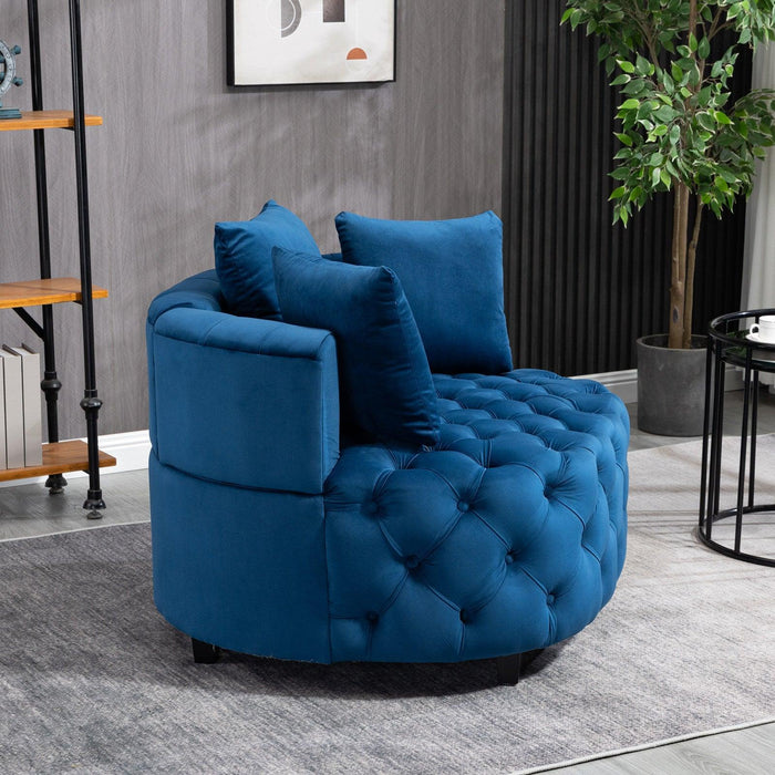 Furniture,Accent Chair / Classical Barrel Chair for living room /Modern Leisure Sofa Chair (Blue)