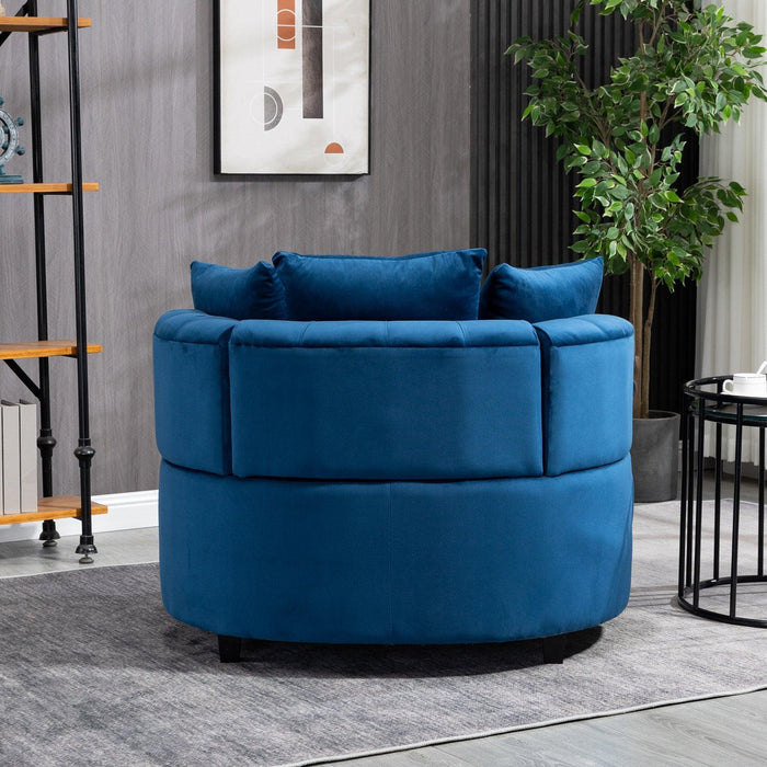 Furniture,Accent Chair / Classical Barrel Chair for living room /Modern Leisure Sofa Chair (Blue)