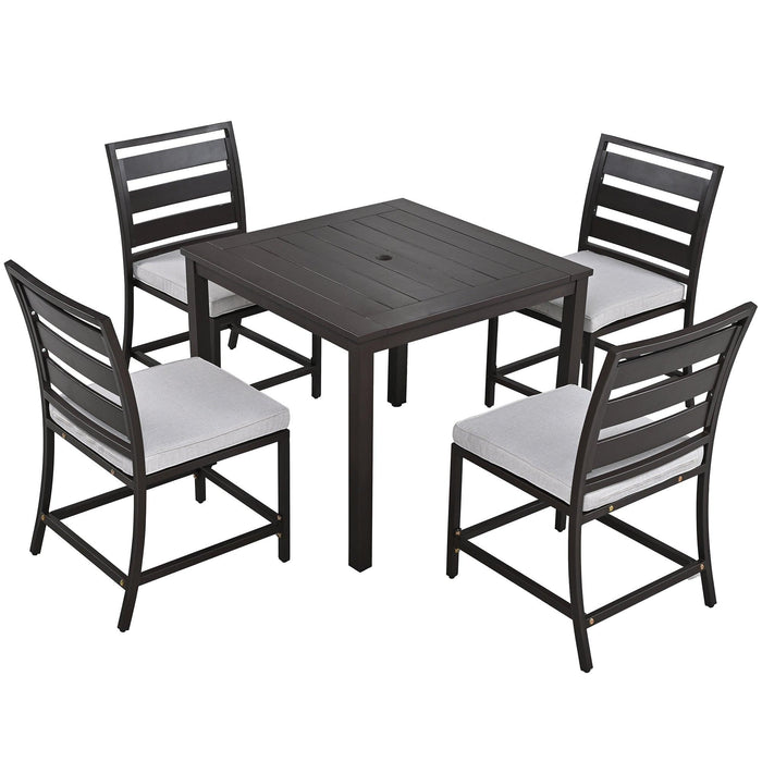 Outdoor four-person dining table and chairs are suitable for courtyards, balconies, lawns