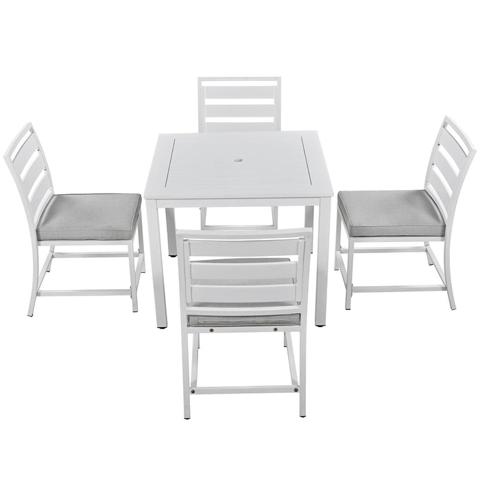 Outdoor four-person dining table and chairs are suitable for courtyards, balconies, lawns