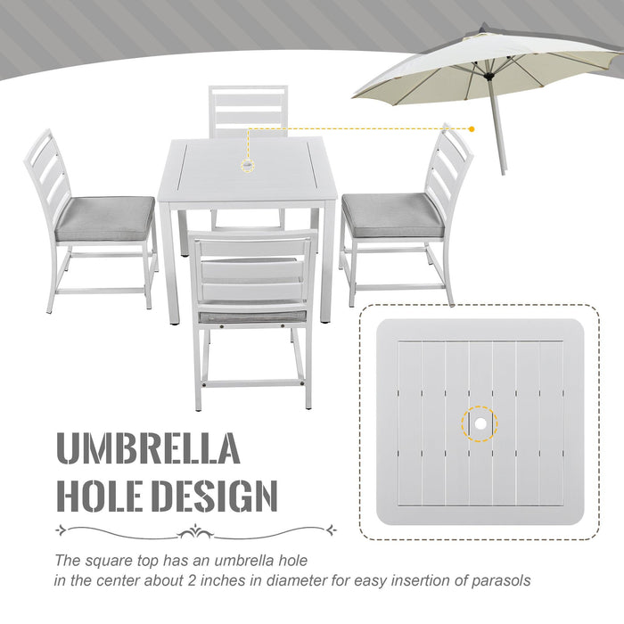 Outdoor four-person dining table and chairs are suitable for courtyards, balconies, lawns