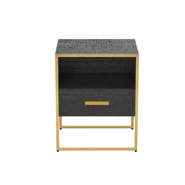 UpdateModern Nightstand with 1Drawers, Suitable for Bedroom/Living Room/Side Table (ld and Black )