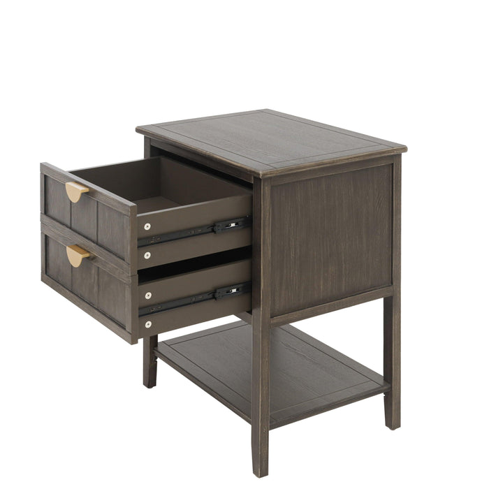 2 Drawer Side table,American style, End table,Suitable for bedroom, living room, study