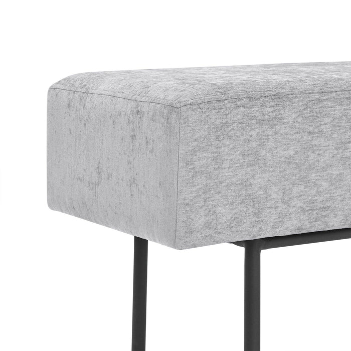 Contemporary Style Bedroom Chenille Upholstered Bench, Grey,( 45'' x13''x 17''）