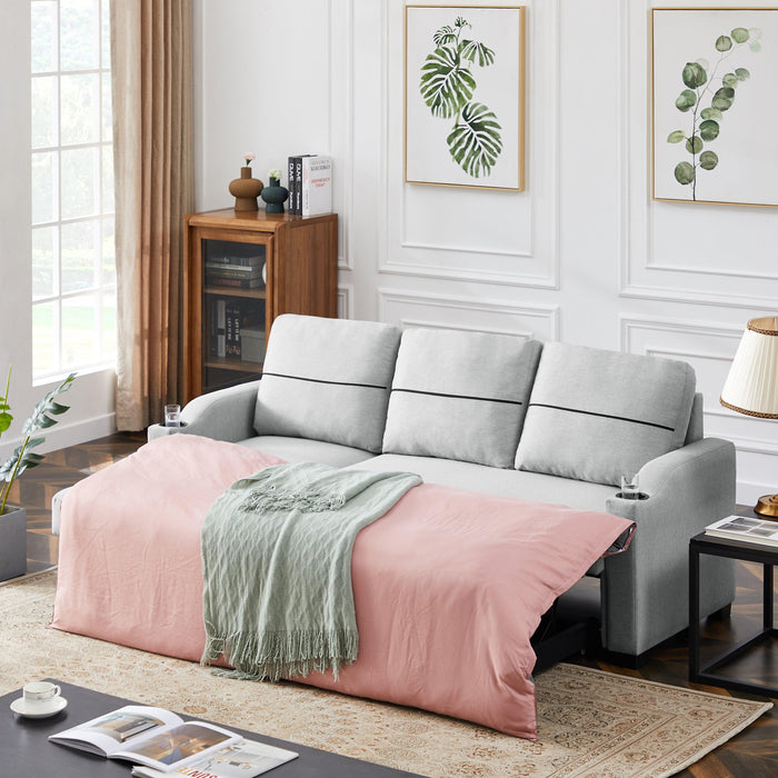 9191 Light gray pull-outStorage sofa